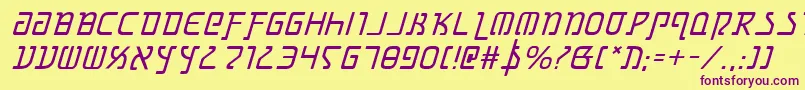Grimlordi Font – Purple Fonts on Yellow Background