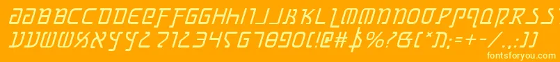フォントGrimlordi – オレンジの背景に黄色の文字