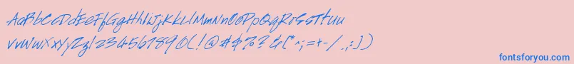 Lisätietoja HandscriptItalic-fontista HandscriptItalic-fontti – siniset fontit vaaleanpunaisella taustalla