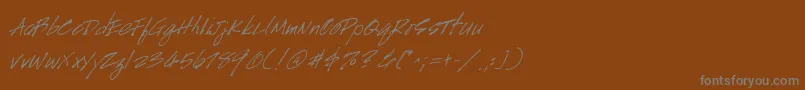 Шрифт HandscriptItalic – серые шрифты на коричневом фоне
