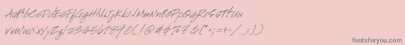 HandscriptItalic Font – Gray Fonts on Pink Background