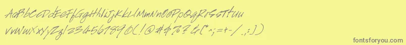 HandscriptItalic Font – Gray Fonts on Yellow Background