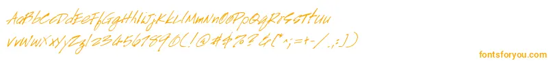 HandscriptItalic Font – Orange Fonts on White Background