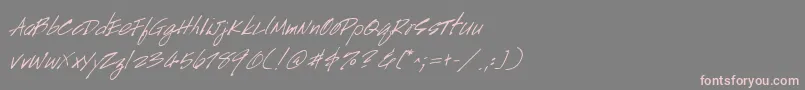 HandscriptItalic Font – Pink Fonts on Gray Background