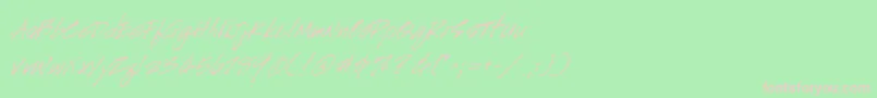 HandscriptItalic Font – Pink Fonts on Green Background