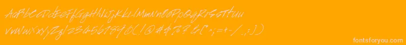 フォントHandscriptItalic – オレンジの背景にピンクのフォント