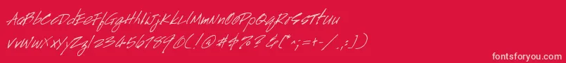 Шрифт HandscriptItalic – розовые шрифты на красном фоне