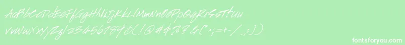 HandscriptItalic-Schriftart – Weiße Schriften auf grünem Hintergrund