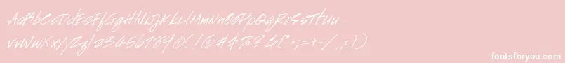 フォントHandscriptItalic – ピンクの背景に白い文字