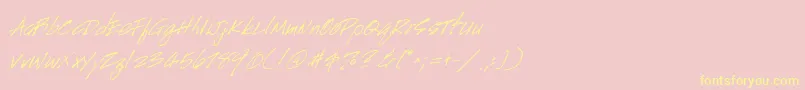 HandscriptItalic Font – Yellow Fonts on Pink Background