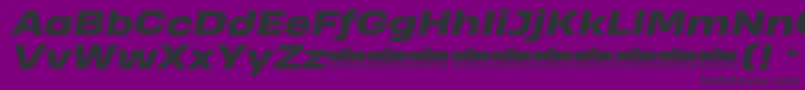 HeadingProWideHeavyItalicTrial Font – Black Fonts on Purple Background
