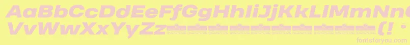 HeadingProWideHeavyItalicTrial Font – Pink Fonts on Yellow Background
