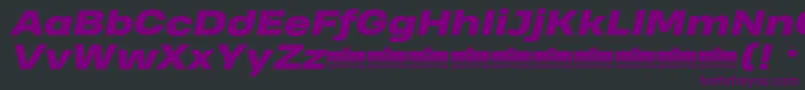 HeadingProWideHeavyItalicTrial Font – Purple Fonts on Black Background