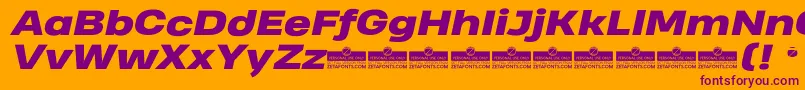 Шрифт HeadingProWideHeavyItalicTrial – фиолетовые шрифты на оранжевом фоне