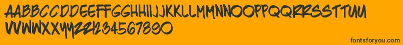 Razing-Schriftart – Schwarze Schriften auf orangefarbenem Hintergrund