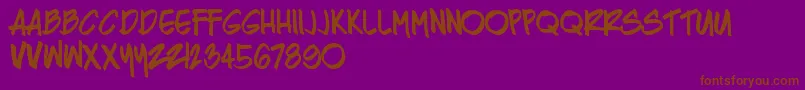 Razing-Schriftart – Braune Schriften auf violettem Hintergrund