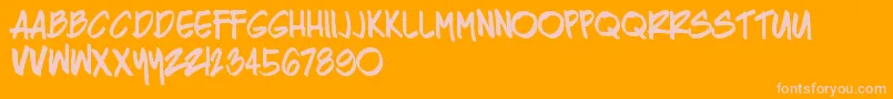 Razing-Schriftart – Rosa Schriften auf orangefarbenem Hintergrund