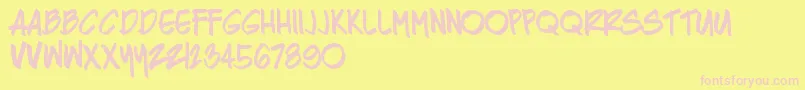 Razing Font – Pink Fonts on Yellow Background