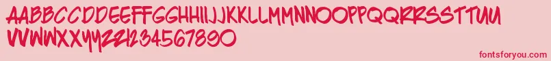 Razing-Schriftart – Rote Schriften auf rosa Hintergrund