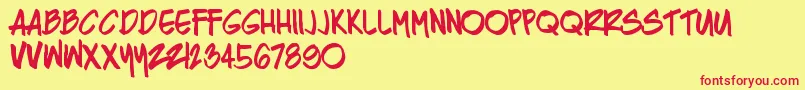 Razing Font – Red Fonts on Yellow Background