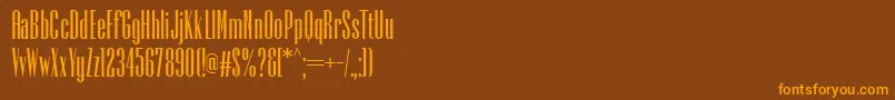 Czcionka PfempireBold – pomarańczowe czcionki na brązowym tle