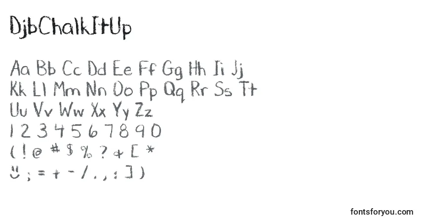символы шрифта djbchalkitup, буквы шрифта djbchalkitup, алфавит шрифта djbchalkitup