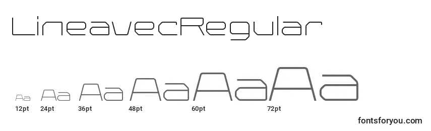 sizes of lineavecregular font, lineavecregular sizes