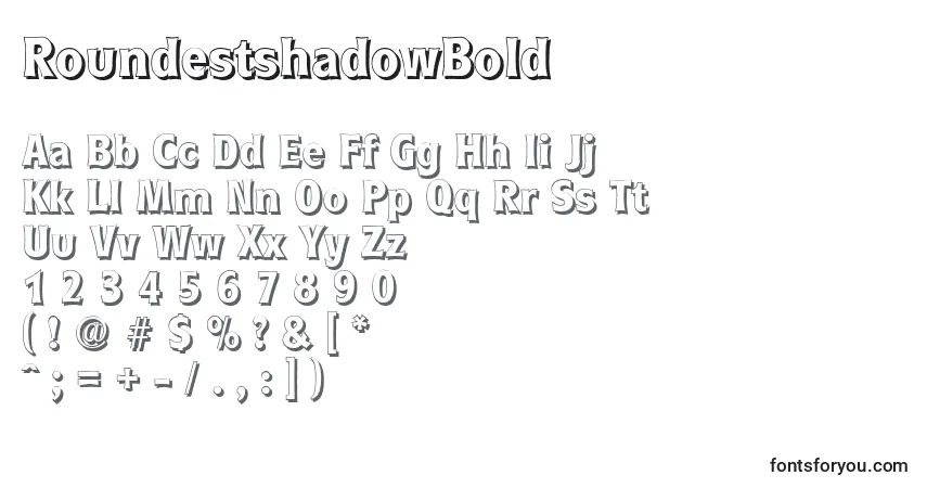 characters of roundestshadowbold font, letter of roundestshadowbold font, alphabet of  roundestshadowbold font