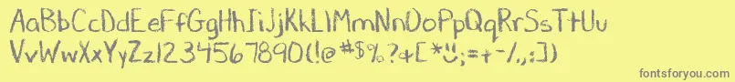 DjbChalkItUp Font – Gray Fonts on Yellow Background