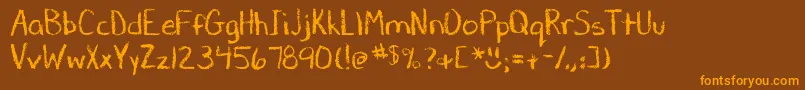 DjbChalkItUp Font – Orange Fonts on Brown Background