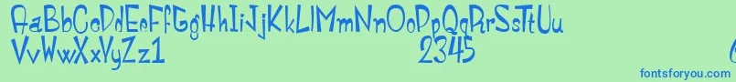 MonstroulaRoman Font – Blue Fonts on Green Background
