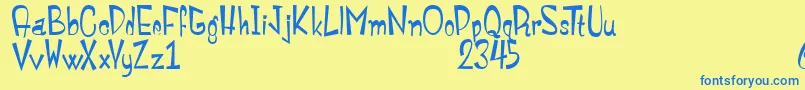 MonstroulaRoman Font – Blue Fonts on Yellow Background