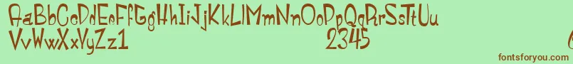 MonstroulaRoman Font – Brown Fonts on Green Background