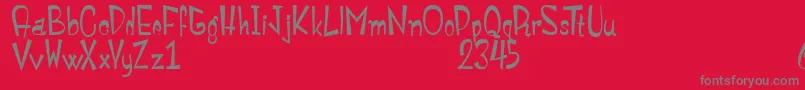 フォントMonstroulaRoman – 赤い背景に灰色の文字