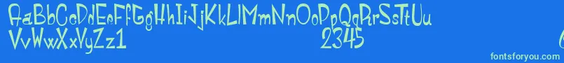 MonstroulaRoman Font – Green Fonts on Blue Background