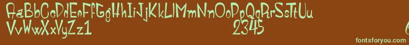 MonstroulaRoman Font – Green Fonts on Brown Background