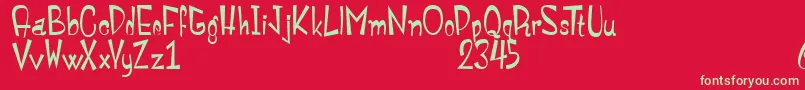 フォントMonstroulaRoman – 赤い背景に緑の文字