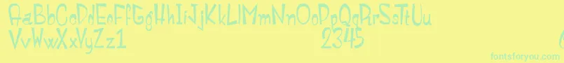 MonstroulaRoman Font – Green Fonts on Yellow Background