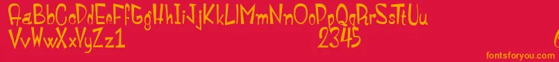 MonstroulaRoman Font – Orange Fonts on Red Background