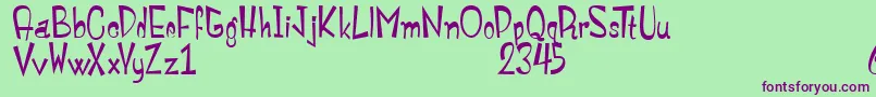 MonstroulaRoman Font – Purple Fonts on Green Background