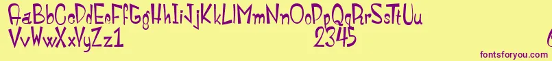 MonstroulaRoman Font – Purple Fonts on Yellow Background