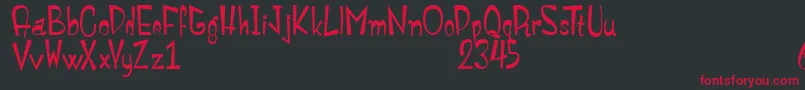 フォントMonstroulaRoman – 黒い背景に赤い文字