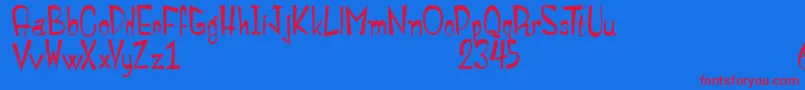 MonstroulaRoman Font – Red Fonts on Blue Background