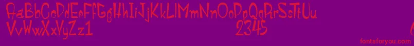 MonstroulaRoman Font – Red Fonts on Purple Background