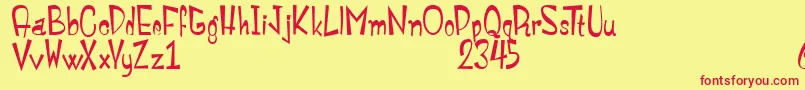 MonstroulaRoman Font – Red Fonts on Yellow Background