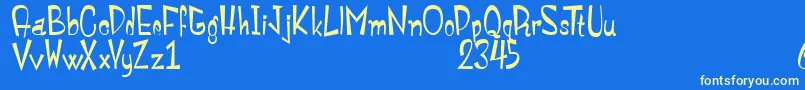 MonstroulaRoman Font – Yellow Fonts on Blue Background