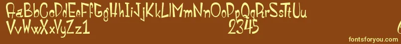 MonstroulaRoman Font – Yellow Fonts on Brown Background