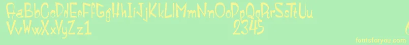MonstroulaRoman Font – Yellow Fonts on Green Background