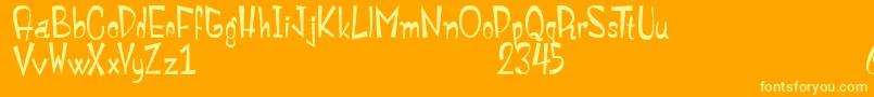 MonstroulaRoman Font – Yellow Fonts on Orange Background