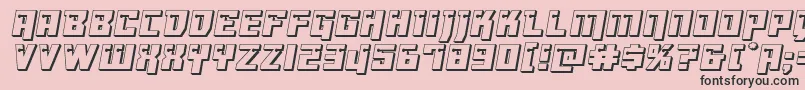 Dangerbot3D-Schriftart – Schwarze Schriften auf rosa Hintergrund